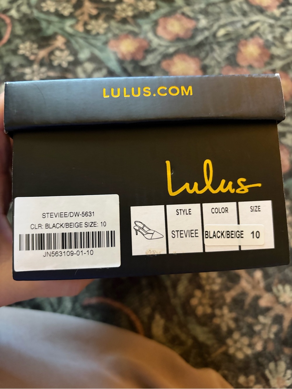 Lulu's Steviee Two-Tone Black & Beige Slingback Heels